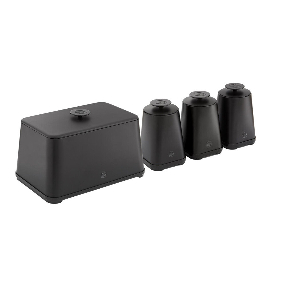 Swan - Bundle Consisting Of :Bread Bin & Set Of 3 Canisters Eejb279