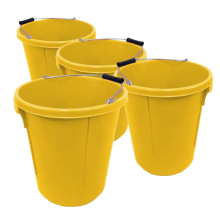 x4 25l Yellow Plastic Bucket For Building Mixing And Holding Water