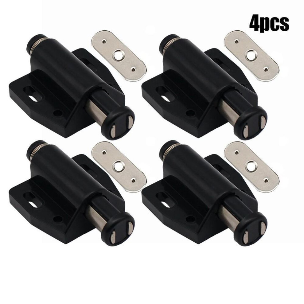 (black) 4x Single Magnetic Pressure Push To Open Touch Latch Cabinet Doors Practical