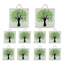 10 Pack Bag For Life 100% Recycled Carrier Bags With Large Handles