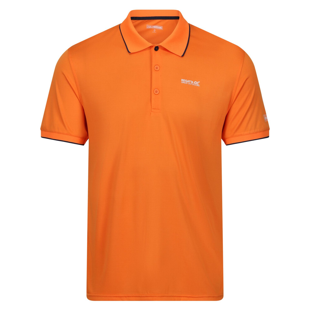 (S, Persimmon Solid) Regatta Mens Remex II Polo Shirt