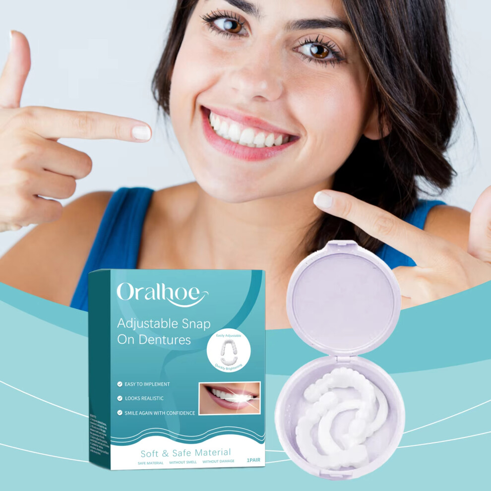 Adult Adjustable Snap-on Dentures Teeth Set