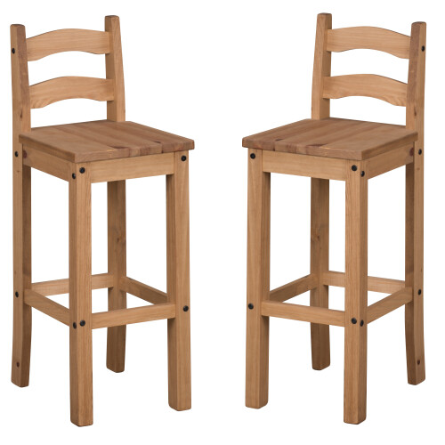Mercers Furniture Mercers Furniture Corona Bar Stools - Pine, 1 Pair Solid Wood