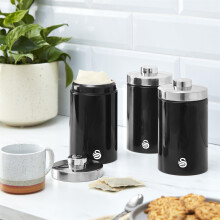 Swan - Bundle consisting of : Bread Bin & Set of 3 Canisters EEJB280