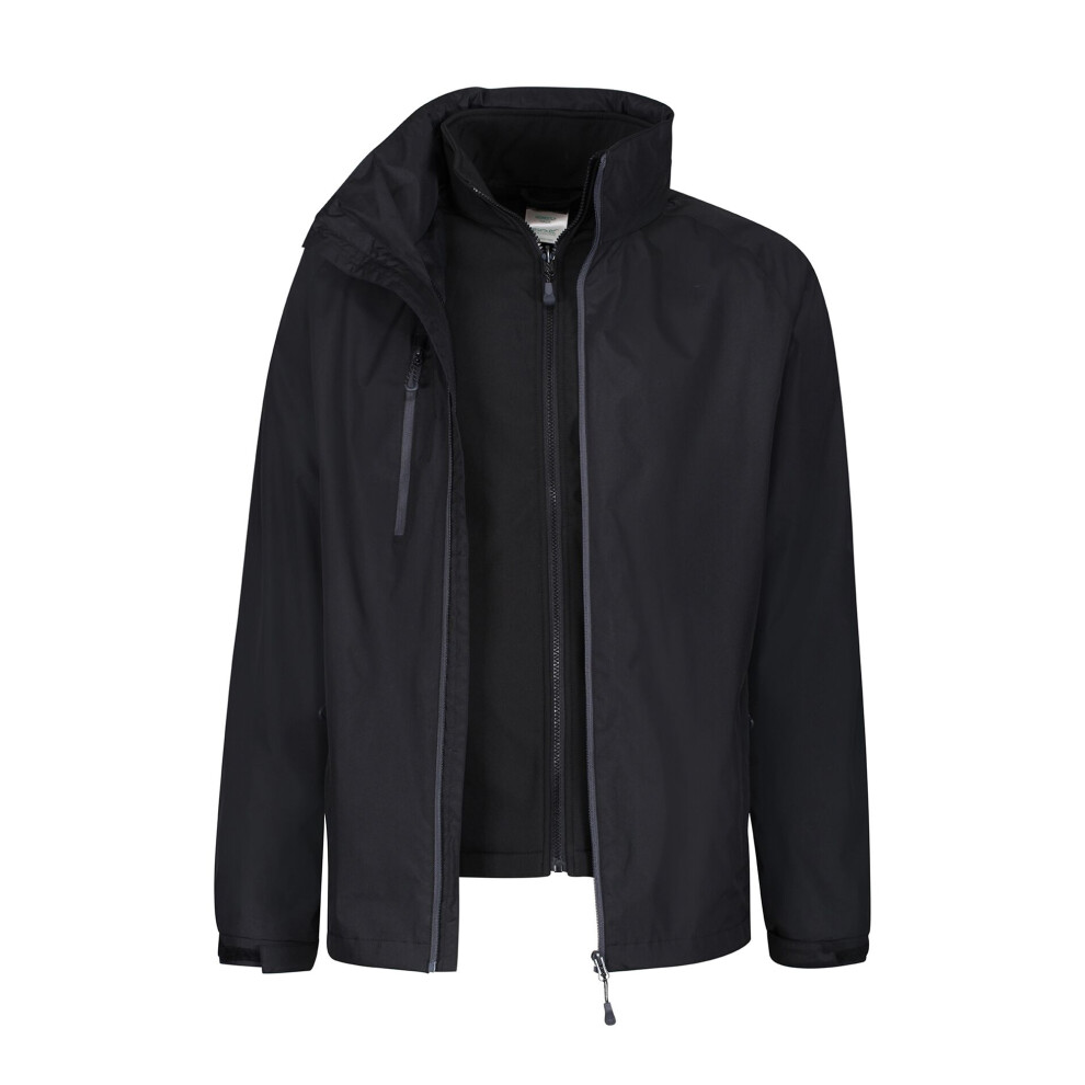 (S, Black) Regatta Mens Honestly Made 3 in 1 Waterproof Jacket