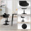 (Black+black) Elegant Velvet Dressing Stool with Swivel Seat 5