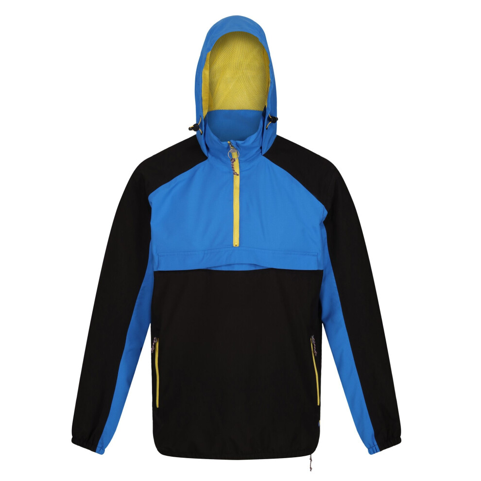 (XXL, Black/Strong Blue) Regatta Mens Anorak Vintage Overhead Soft Shell Jacket