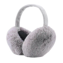 (Grey) Detachable Soft Plush Earmuffs Winter Earflap Warmers Ear Muffs Zekai