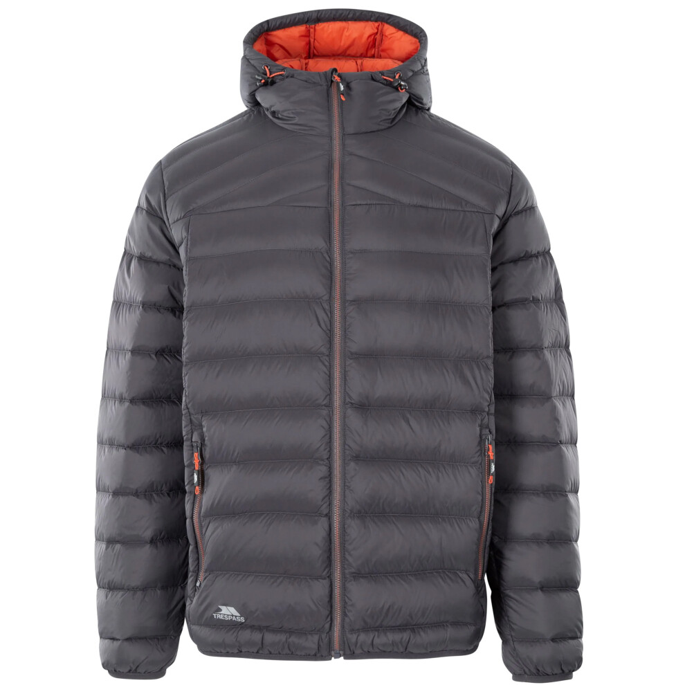 Trespass Men's Dark/Grey/Orange Whitman Ii Down Packaway Jacket - / Burnt - M - /Burnt - 50% Polyamide/40% Down/10% Feather - Image 3