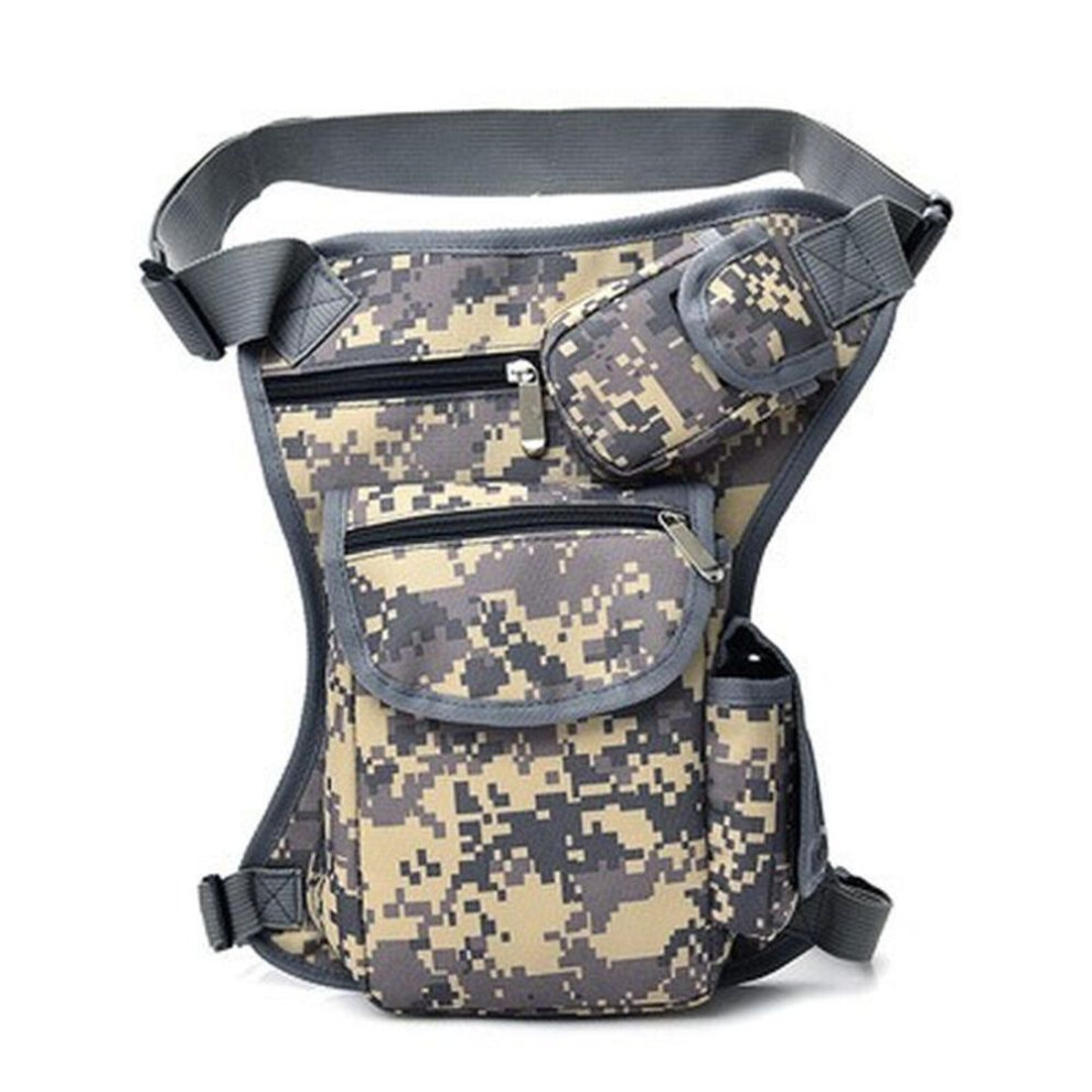 (blue, 32cm*23cm*6cm) Canvas Waist Bag Outdoor Tactical Multifunctional Leg Bag Men's Bag Leisure Sports Waist Bag