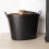 Charles Bentley Willow Fireside Log Bucket Iron Oval Opening Black Matte Finish 1