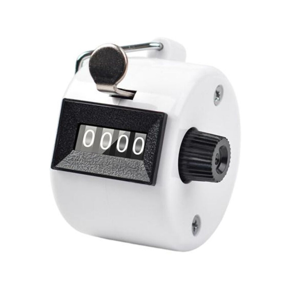 (white) Yousheng Metal Hand Tally Counter Clicker With 4 Digit Display No Battery Required Compact Size Portable Mechanical Clicker Counter Sports Supplies
