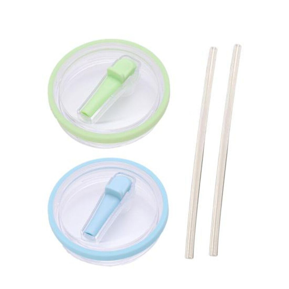 (D) Yousheng 2 Sets 40 Oz Tumbler Lid with Straw for Stanley Quencher Reusable Straw Lid Replacement Splash-Proof Cover for HydroJug Traveler Tumbler