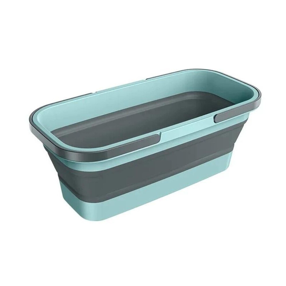 (blue) Foldable Mop Bucket Collapsible Portable Wash Basin Car Washing Bucket With Handle Fishing Pail Tools Large-capacity Barrel