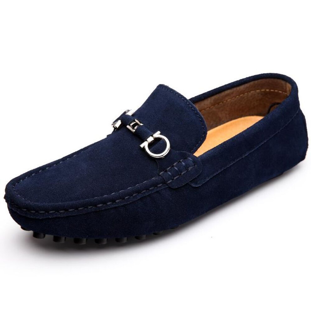 (navy blue, 43) Fashion Men&apos;s Slip on Casual Shoes Loafers Flat Shoes Moccasins 39-46