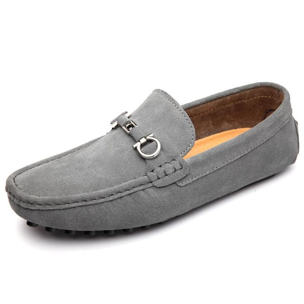 (gray, 39) Fashion Men&apos;s Slip on Casual Shoes Loafers Flat Shoes Moccasins 39-46