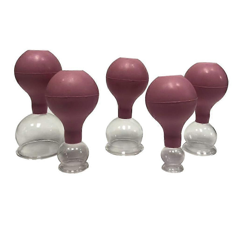 (Boule rose)Ventouses en verre Ventouses médicales familiales Ventouses d'aspiration Thérapie dorsale Backmassager