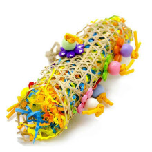 2023 New Bird Chewing Toys Foraging Shredder Toy Parrot Cage Shredder Toy Bird Loofah Toys