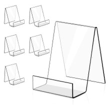 6pack Acrylic Book Stand Clear Acrylic Display Easel Holder for Displaying Picture Albums, Books, Mu