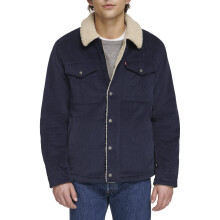 Veste Trucker en Velours Côtelé Sherpa pour Hommes Levi's (Taille Normale & Grande), Velours Marine, X-Large