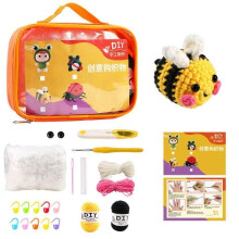(1)Kit de crochet pour poupée fait à la main pour les débutants Matériel de couture Pingouin pour les enfants et les adultes qui aiment le crochet