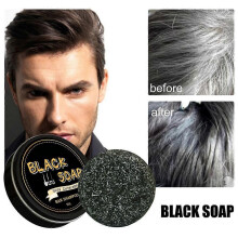 Men's Grey Coverage Bar Shampoo Hair Black Soap for Grey Hair Cover UK