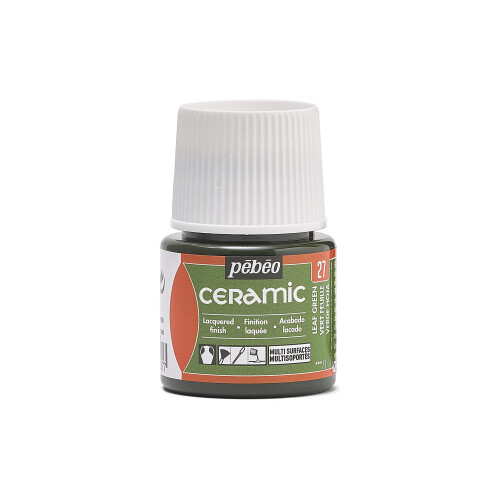 Pebeo 025-027 Ceramic  Enamel Effect Paint  45 ml Bottle - Leaf Green