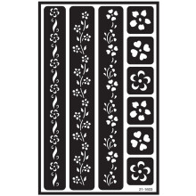 Armour Etch Over N Over Stencil  Floral Borders