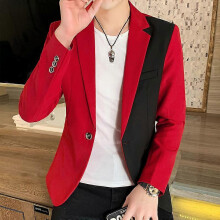 Veste de costume blazer pour homme 2024 Printemps Mode CorÃenne Slim Jacket Haute Qualità 52-58kg Rouge