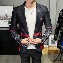 (Asia 2XL 65-72kg,red 1)Men's Blazer Suit Jacket 2024 Spring New Fashion Korean Slim Suit Jacket Social Prom Dress Jacket Men's High Quality Clothing