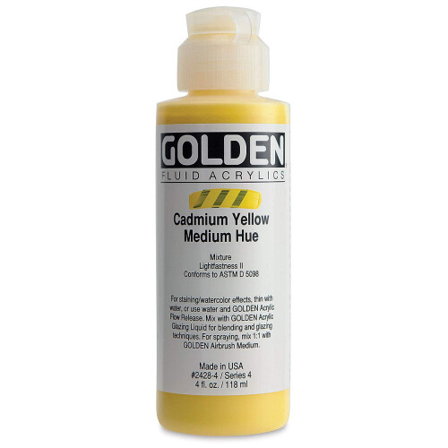 Golden Fluid Acrylics - Cadmium Yellow Medium Hue - 4 oz