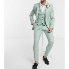 (5XL,Dark Grey)Costumes Hommes Vert Menthe à revers échancrés Tuxedo Bespoke Elegant Blazer Fashion Design 3-Piece Jacket+Pants+Vest Costume