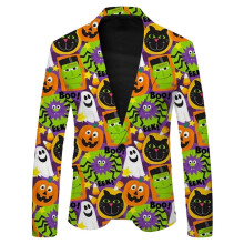 (XXL,Light Green)Men's Blazers Tops Pumpkin Graphic Suit Jacket Party Blazer for Men Christmas Halloween Costume Dinner Wedding Prom Suit Jacket
