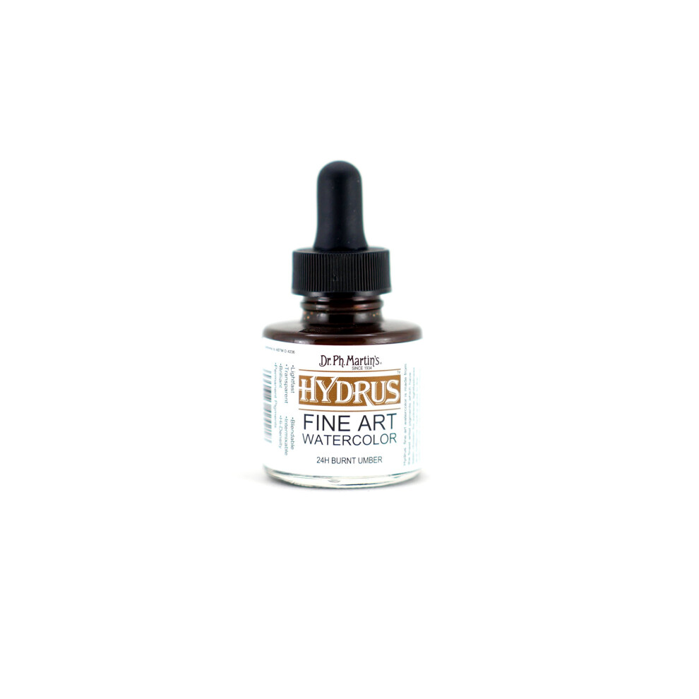 Dr Ph Martins Hydrus Fine Art 24H Watercolor Bottle  1 oz  Burnt Umber