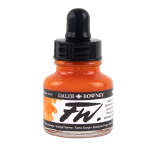 Daler-Rowney FW Acrylique Ink Bottle Flame Orange - Encre de dessin acrylique polyvale