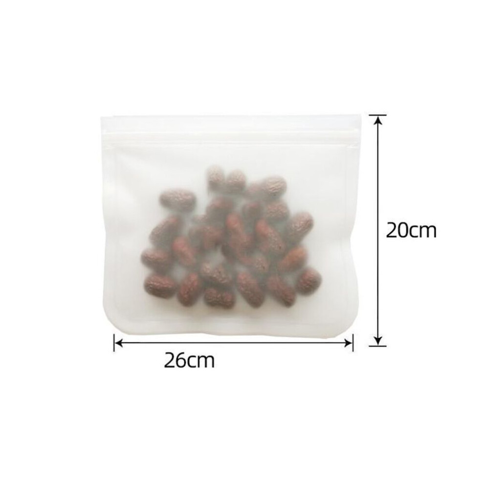 (as the picture, L(26x20cm)) Silicone Food Storage Containers Reusable Food Storage Bags Lunch Bags Stand Up Zip Shut Bag Cup Fresh Food Leakproof Containers