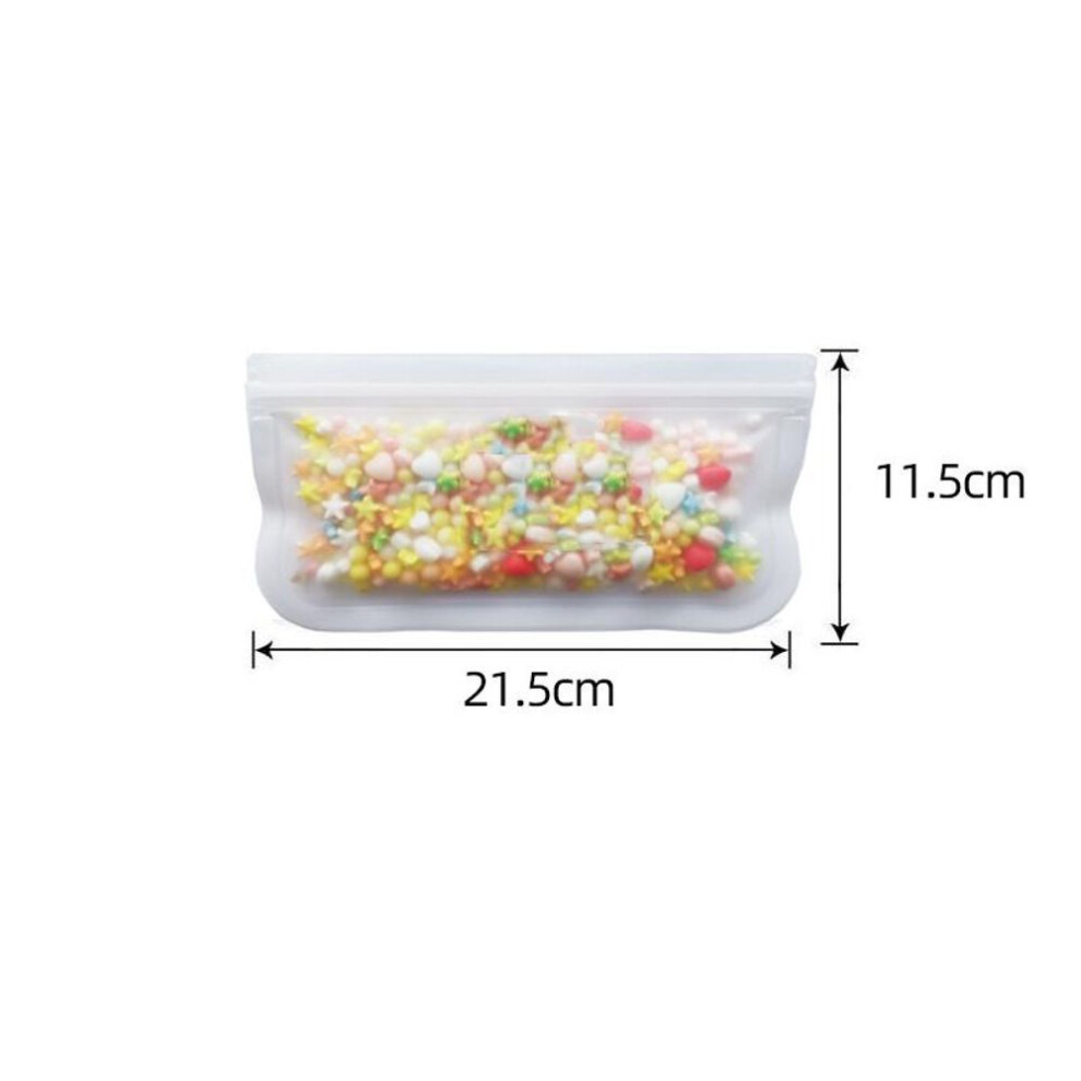 (as the picture, S(21.5x11.5cm)) Silicone Food Storage Containers Reusable Food Storage Bags Lunch Bags Stand Up Zip Shut Bag Cup Fresh Food Leakproof Containers
