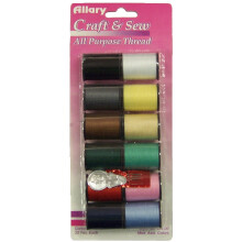 Allary Craft & Sew 12 Spulen Allzweckgarn Med. Farben Modell Nr. 404-00