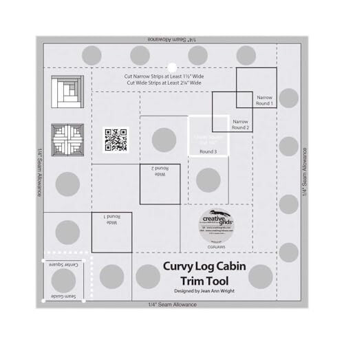 Creative Grids Curvy Log Cabin Trim Tool 8in Blocks - CGRJAW5 1