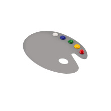 SOHO URBAN Artist Neutral Grey Artist Paint Palette - Oval Arm Easy Clean Up Palette for Acrylics No Sains and Paint Peels Off Off Off Off Seche