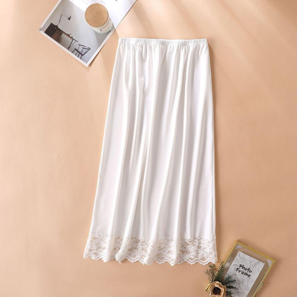 (white, One Size) Underskirt Modal Female Half Length Skirt Lace Slip Innerwear Short Skirt Women Half Slip Dress Petticoat