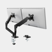 2x24″ Dual Screen Monitors - Gas Lift Arm Stand - (1920 x 1080) - 2xHDMI - Refurbished