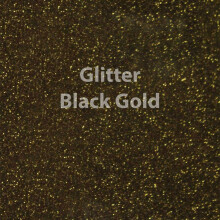 Siser Glitter HTV 20" x 12" Folha - Vinil de Transferência Térmica (Preto Dourado)