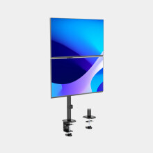 2x23″ Dual Monitors - Vertical Clamp Stand - (1920 x 1080) - 2xDisplayPort - Refurbished