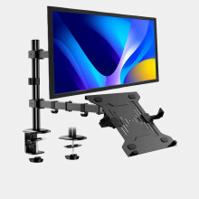 23" Computer Widescreen Monitor (1920x1080) DisplayPort Clamp Stand & Laptop Shelf - Refurbished