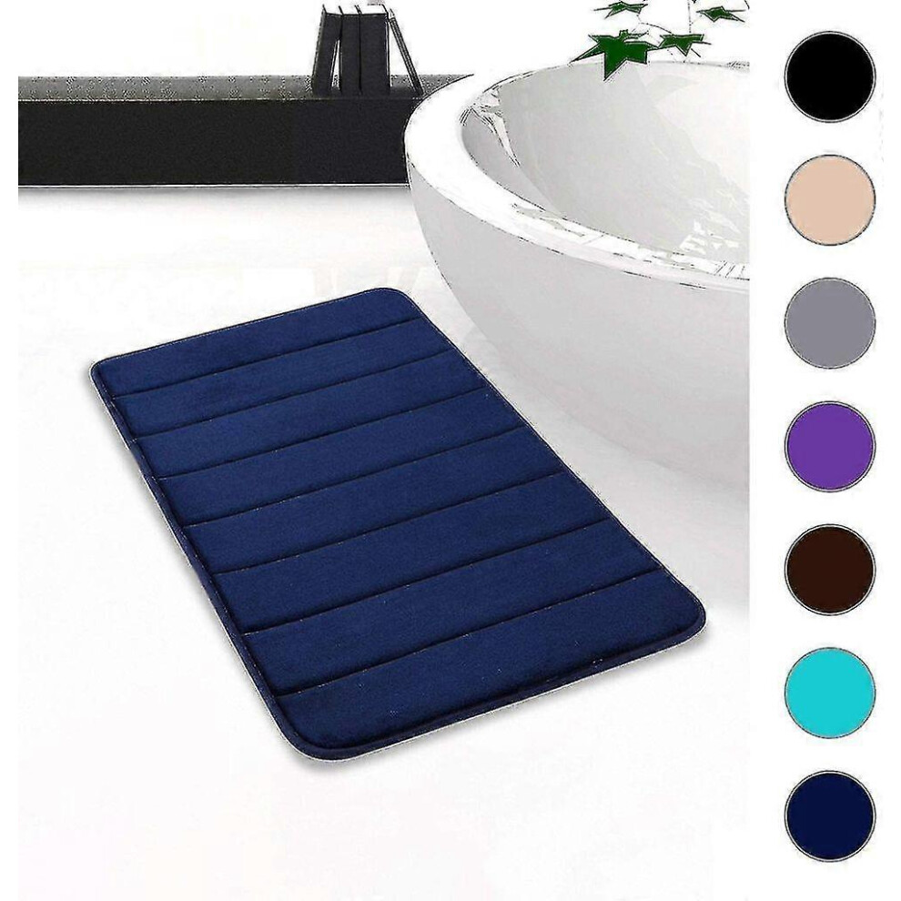 (30*50cm,bleu marine)Tapis de salle de bain Tapis de bain absorbant antidérapant Tapis de bain lavable-30x50 Cm(beige)