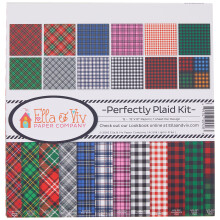 Ella & Viv von Reminisce EAV-928 Ella & Viv Perfectly Plaid Scrapbook-Sammelset Ella & Viv Perfectly Plaid Scrapbook-Set 12 x 12 Zoll