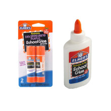 Elmers bundt Vaskbar flydende skolelim hvid t?rrer klar 4 fl oz Plus forsvindende lilla Elmers skolelimstift 7g 2pk