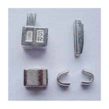 2 Sets Silber Nr. 5 Metall-Reiverschluss-Kopfkasten Reiverschluss-Schieber Retainer-Einsteckstift Einfach fr die Reiverschluss-Reparatur Reivers