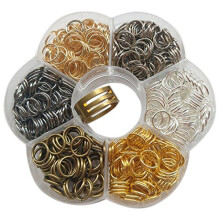 CHENKOU CRAFT 1 BOX 6 COULEURS 900PCS OUVERT LA RING ET JEUILLE DE JUMIENS REGIN MAISONS 10 mm (3/8 """") avec 1 PC Ring Open / Fermer Tool et 1 PC